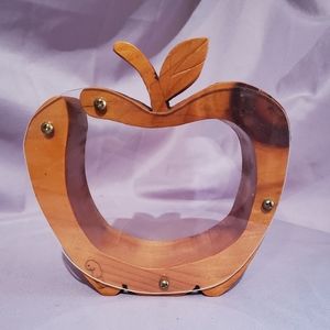 Vintage See Through Wood Coin Bank